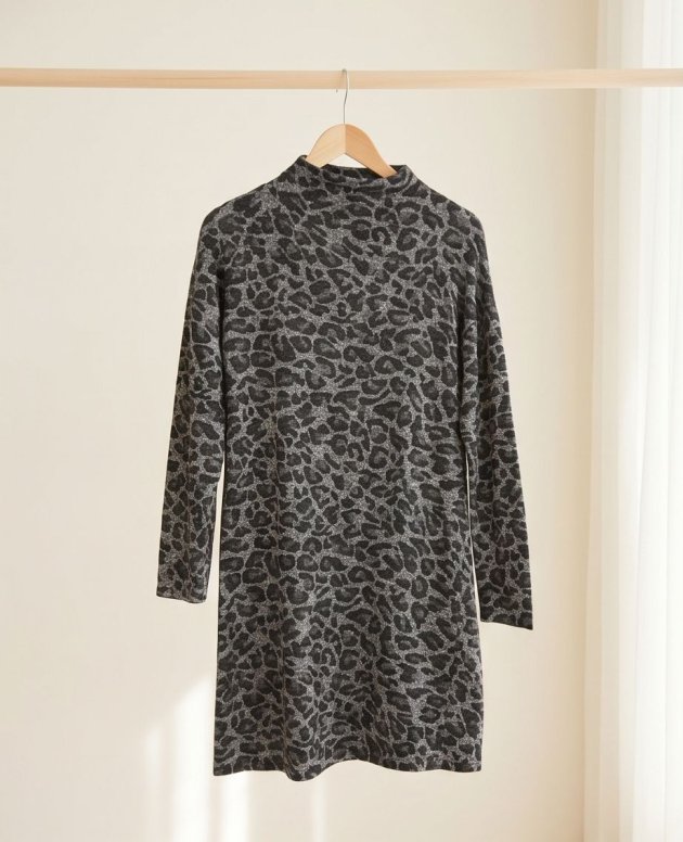 Dark Leopard Grey Dress (M)